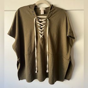 Free People | Hooded lace drawstring tunic